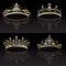 Set collection of golden tiaras