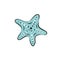 Set collection of hand painted drawn watercolor cliparts of starfish. Vector art illustration