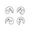 Set collection Horse head face animal line logo with circle icon design vector illustration