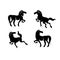 Set collection Jumping Horse animal black silhouette logo icon design vector illustration