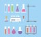 Set collection of laboratory science tools with various shape and object with modern flat style - vector