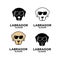 Set collection Labrador Retriever dog head face head line logo icon design