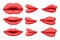 Set of collection lips different