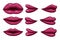 Set of collection lips different