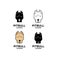 Set collection Pitbull dog head logo icon design