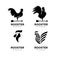 Set collection premium minimalism Rooster icon logo design template Vector Illustration