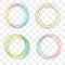 Set collection of trendy multicolored overlapping transparent circle shaped logo design elements