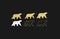 Set collection walking bear logo icon designs vector simple illustration