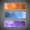 Set of coloful abstract triangular polygonal banners