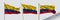 Set of Colombia waving flag on isolated background vector illustration