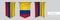 Set of Colombia waving pennants on isolated background vector illustration