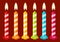 Set of color Birthday candles