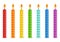 Set of color Birthday candles