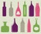 Set of color bottle, vector