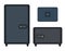 Set of color contour safes of various shapes. Recessed and portable safes. Security and protection of values. Vector object