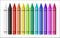 Set of a color crayon on white background