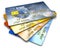 Set of color credit cards