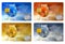 Set of color credit cards