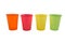 Set of color cups stock images