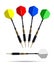 Set of color darts isolated