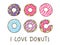 Set of color donuts isolated