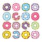 Set of color donuts isolated