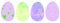Set of color Easter eggs isolated on a white background