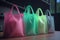 set of color eco-friendly shopping bags. A variety of colorful reusable bags.