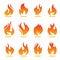Set of color fire icon