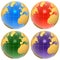 Set of color globes