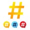 Set color hashtag viral web network media tag