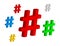 Set color hashtag viral web network media tag