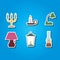 Set of color icons with different lamps