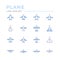 Set color line icons of plane
