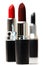 Set of color lipsticks. Red lipstick, black lipstick, wine lipst