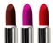 Set of color lipsticks. Red lipstick, pink lipstick