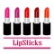Set of color lipsticks vector