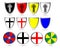 Set of color medieval shields