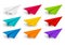 Set of color paper airplanes