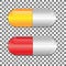 Set of color pills. Medicine painkiller pills. Vector