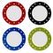 Set of color plates with polka dot pattern