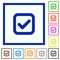 Set of color square framed checkbox icons