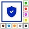 Set of color square framed Security active flat icons