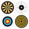 Set of color targets for different sports darts, archery, shooting a gun on a white background. Icons sporting targets