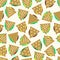 Set of color tortilla or sandwich tacos seamless pattern eps10