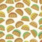 Set of color tortilla tacos food icons pattern eps10