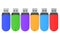 Set of color USB flash drives