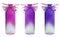 Set of color violet vases bottle on white