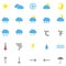 Set of color weather icons, illustration