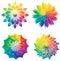 Set of Color Wheels / Circles / Flowers Rainbow Colors